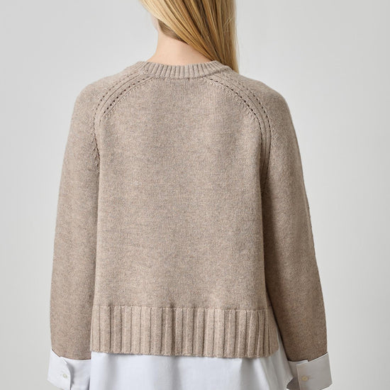 Mixed Media Crewneck Sweater Womens Sweater Birch A2