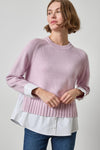 Mixed Media Crewneck Sweater Womens Sweater Sugarplum A1
