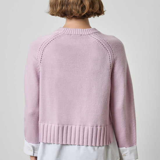 Mixed Media Crewneck Sweater Womens Sweater Sugarplum A2