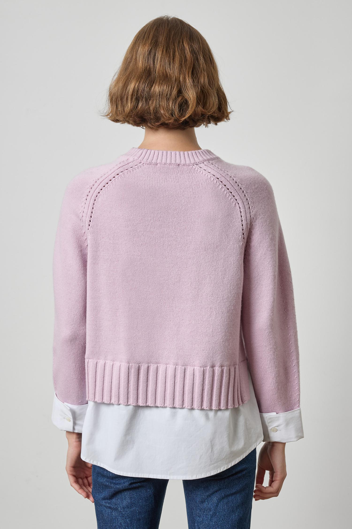 Mixed Media Crewneck Sweater Womens Sweater Sugarplum A2