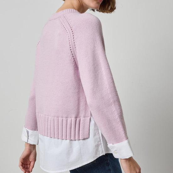 Mixed Media Crewneck Sweater Womens Sweater Sugarplum A4