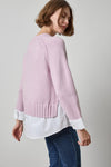 Mixed Media Crewneck Sweater Womens Sweater Sugarplum A4