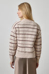 Multi Stripe V-Neck Sweater Womens Sweater Gardenia Stripe A2