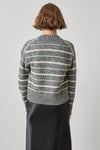 Multi Stripe V-Neck Sweater Womens Sweater Shadow Stripe A2