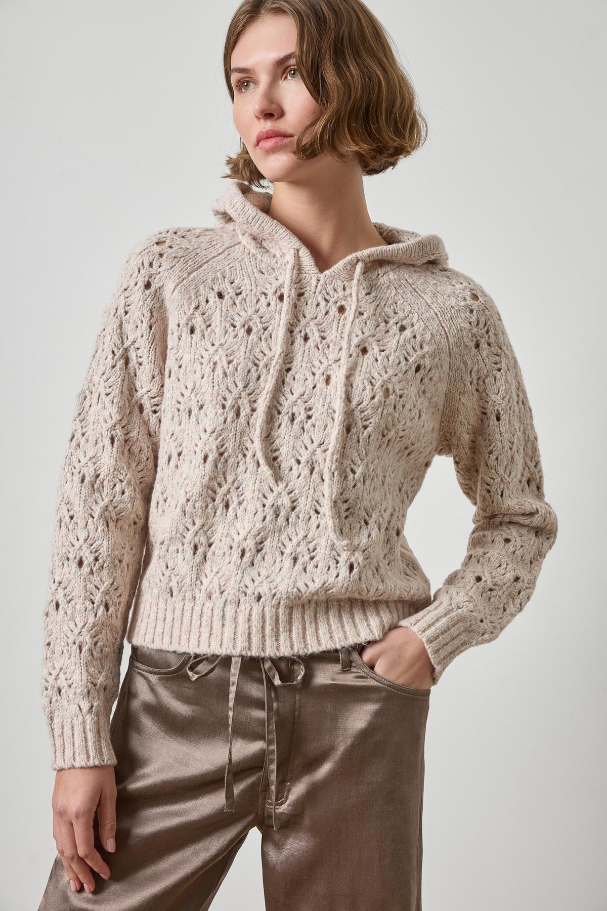 Long Sleeve Hoodie Sweater Womens Sweater Gardenia A1