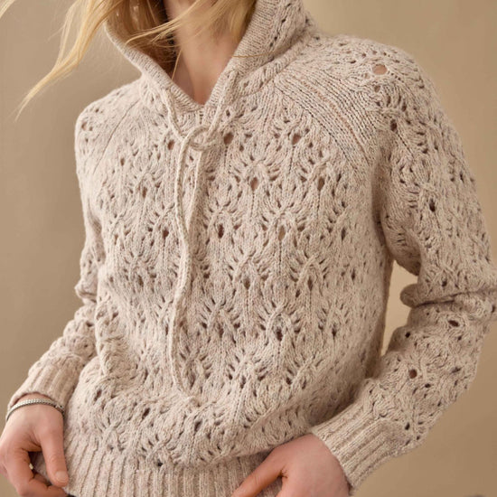 Long Sleeve Hoodie Sweater Womens Sweater Gardenia C1