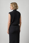 Mock Neck Wedge Sweater Womens Sweater Black A2