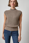 Mock Neck Wedge Sweater Womens Sweater Mink A1