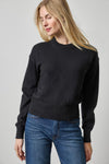 Relaxed Crewneck Sweater Womens Sweater Black A1