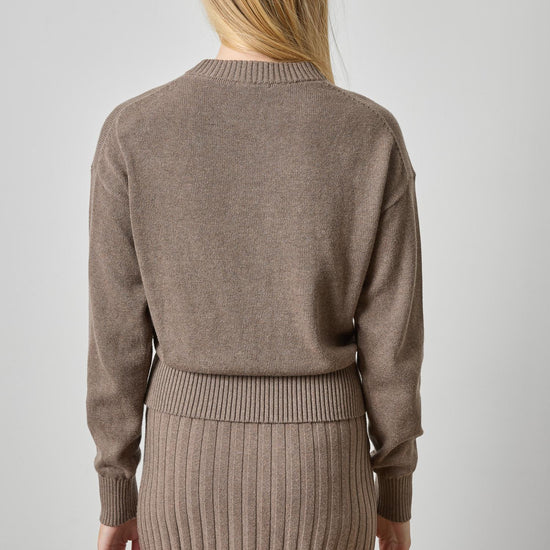 Relaxed Crewneck Sweater Womens Sweater Mink A2