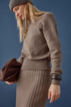 Relaxed Crewneck Sweater Womens Sweater Mink C1