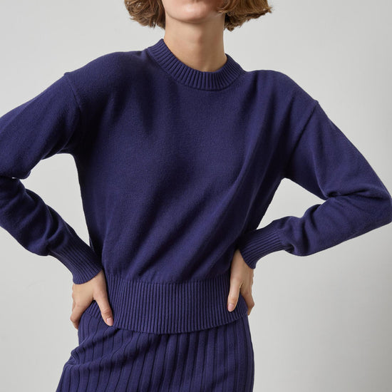 Relaxed Crewneck Sweater Womens Sweater Neptune A1