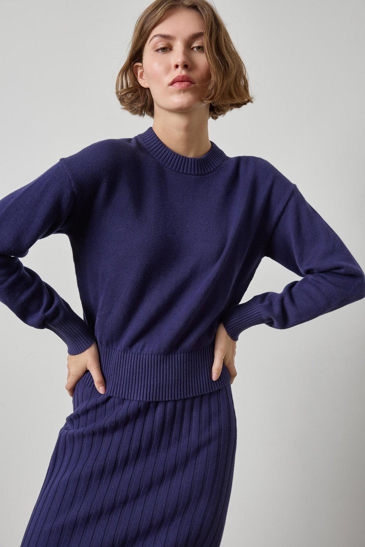 Relaxed Crewneck Sweater Womens Sweater Neptune A1