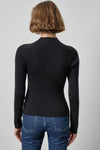 Button Neck Sweater Womens Sweater Black A2