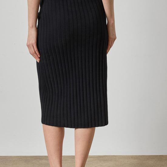 Rib Sweater Skirt Womens Skirt Black A2