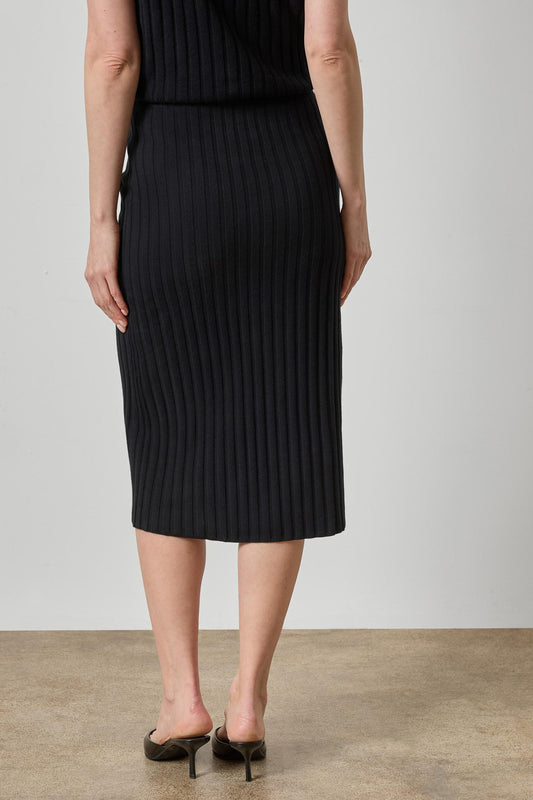 Rib Sweater Skirt Womens Skirt Black A2