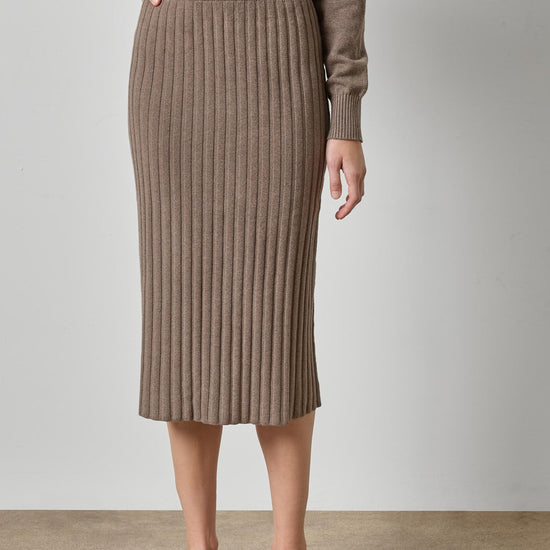 Rib Sweater Skirt Womens Skirt Mink A1