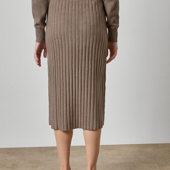 Rib Sweater Skirt Womens Skirt Mink A2