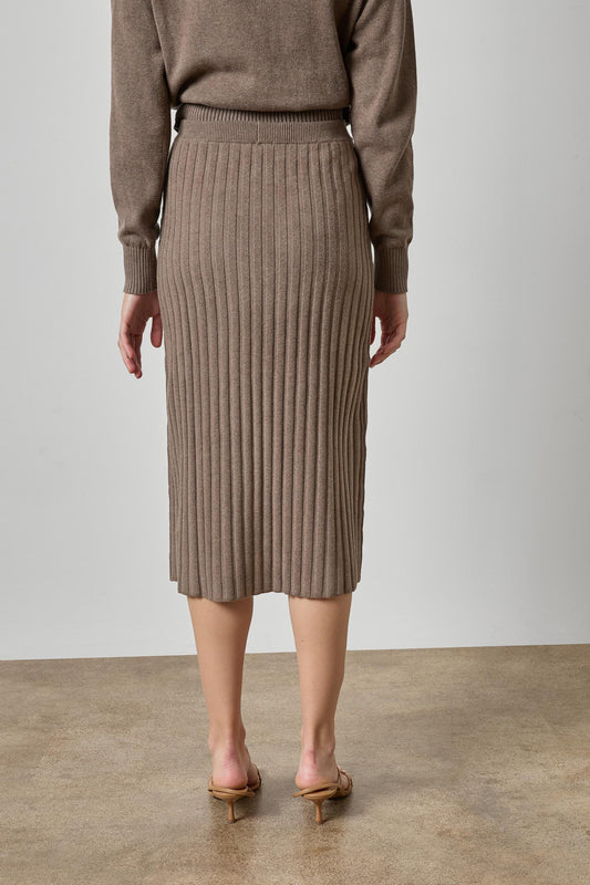 Rib Sweater Skirt Womens Skirt Mink A2