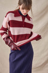 Striped Polo Sweater Womens Sweater Port Stripe C1
