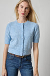 Short Sleeve Crewneck Cardigan Womens Sweater Clearwater A1