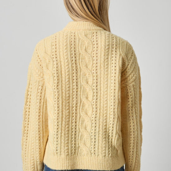 Relaxed Cable Knit Sweater Womens Sweater Buttercream A2