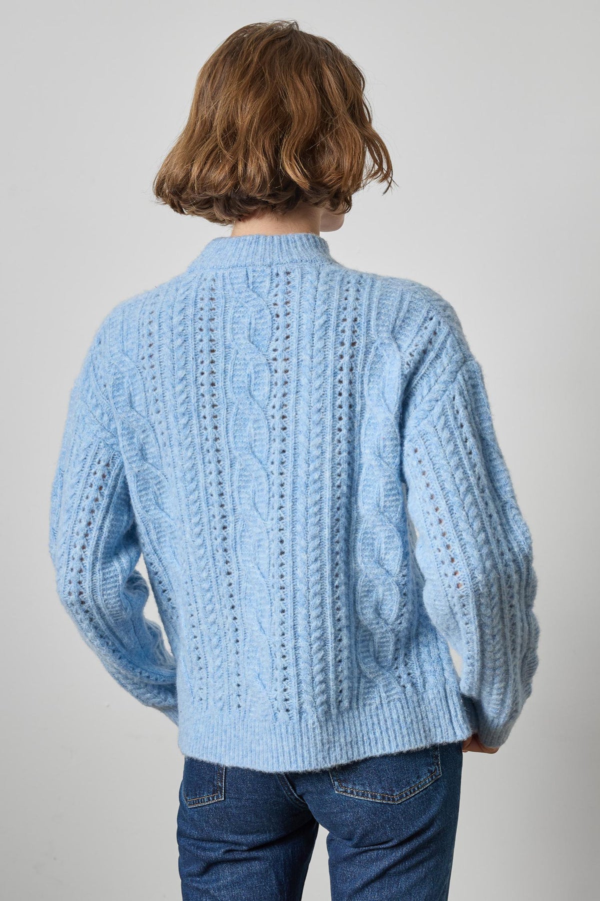 Relaxed Cable Knit Sweater Womens Sweater Clearwater A2