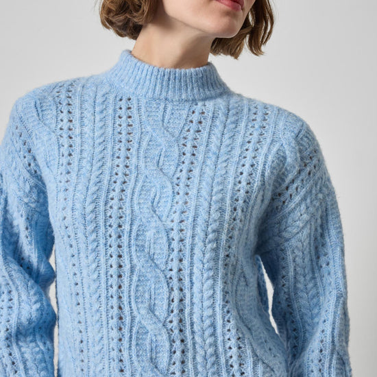 Relaxed Cable Knit Sweater Womens Sweater Clearwater A3