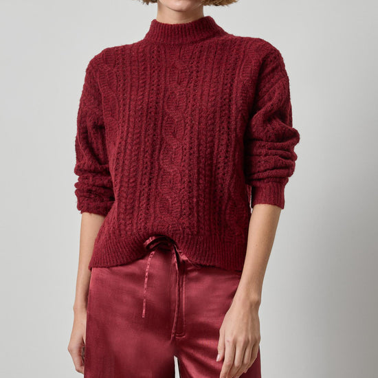 Relaxed Cable Knit Sweater Womens Sweater Port A1