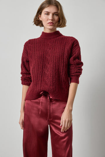 Relaxed Cable Knit Sweater Womens Sweater Port A1
