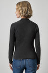 Raglan Long Sleeve Mock Neck Womens Top Black A2