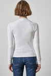 Raglan Long Sleeve Mock Neck Womens Top White A2