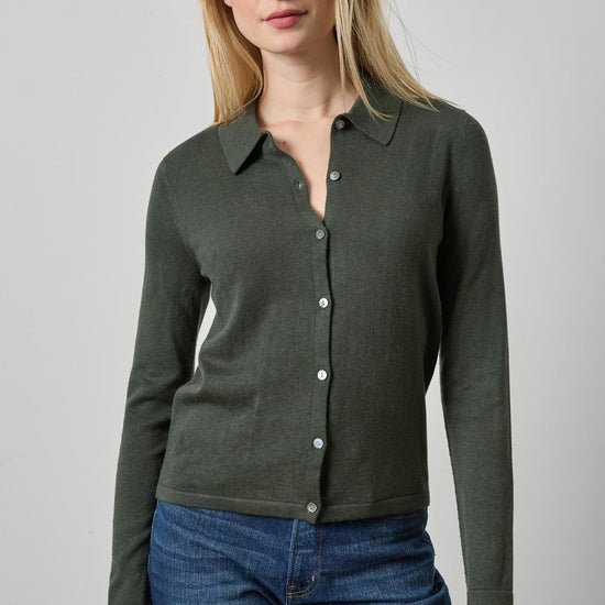 Collared Cardigan Womens Sweater Balsam A1