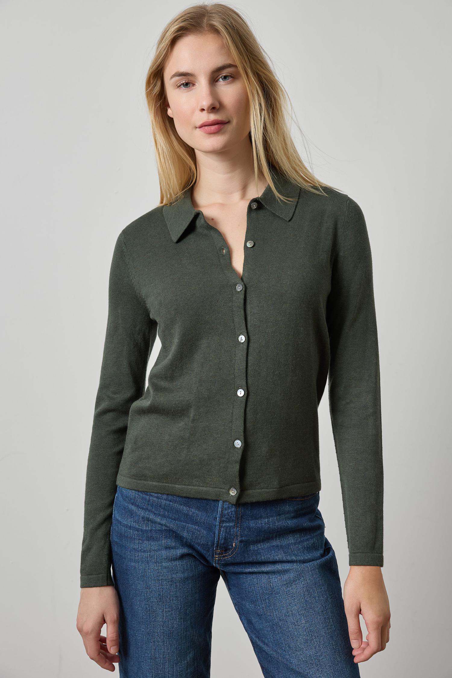 Collared Cardigan Womens Sweater Balsam A1