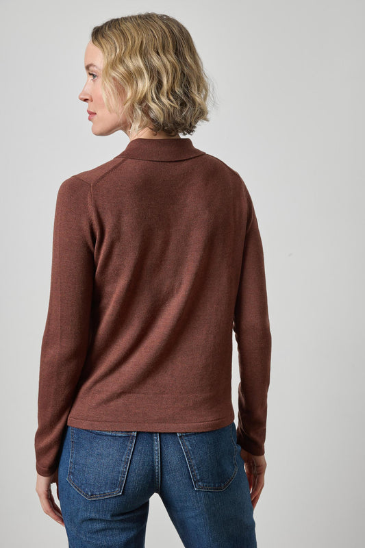 Collared Cardigan Womens Sweater Java A2
