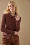 Collared Cardigan Womens Sweater Java C1