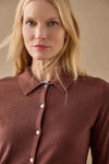 Collared Cardigan Womens Sweater Java C2