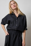 Dolman Sleeve Button Down Shirt in color Black Image A1