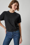 Vintage Short Sleeve Raglan Womens Top Black A1