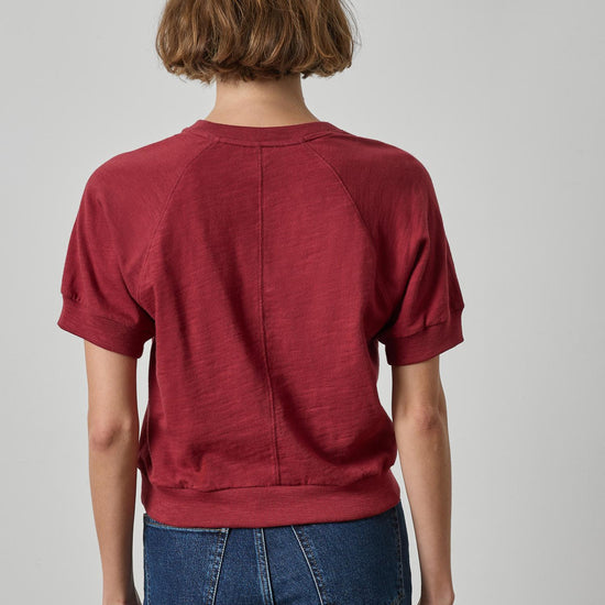 Vintage Short Sleeve Raglan Womens Top Cabernet A2