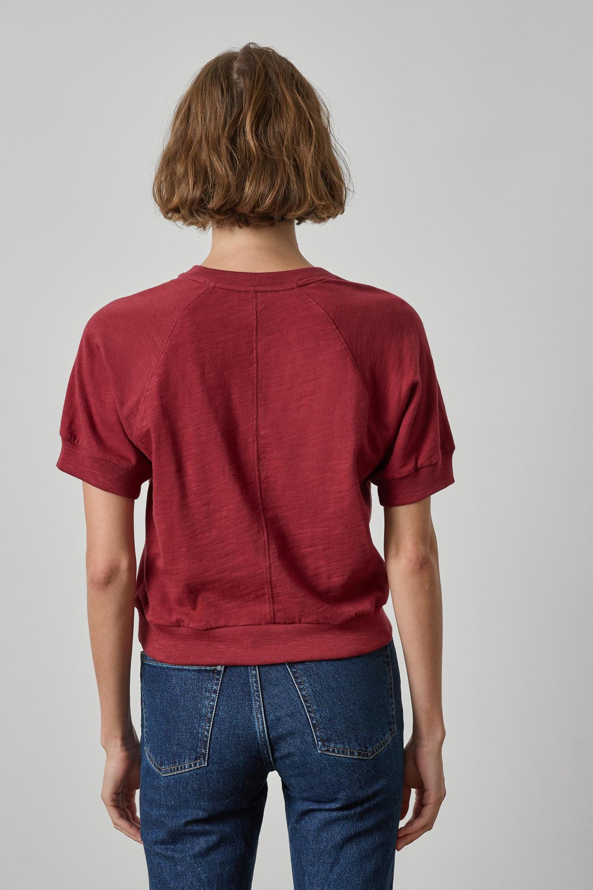Vintage Short Sleeve Raglan Womens Top Cabernet A2
