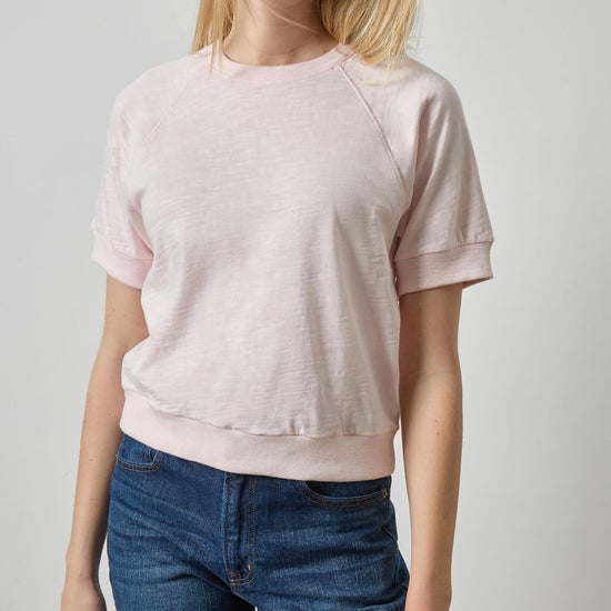 Vintage Short Sleeve Raglan Womens Top Roseblush A1