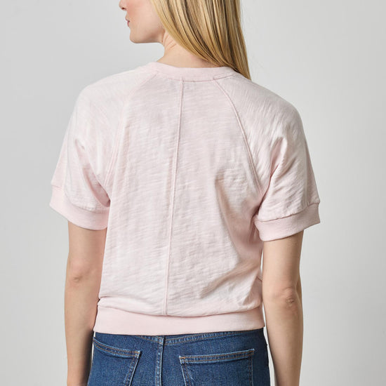 Vintage Short Sleeve Raglan Womens Top Roseblush A2