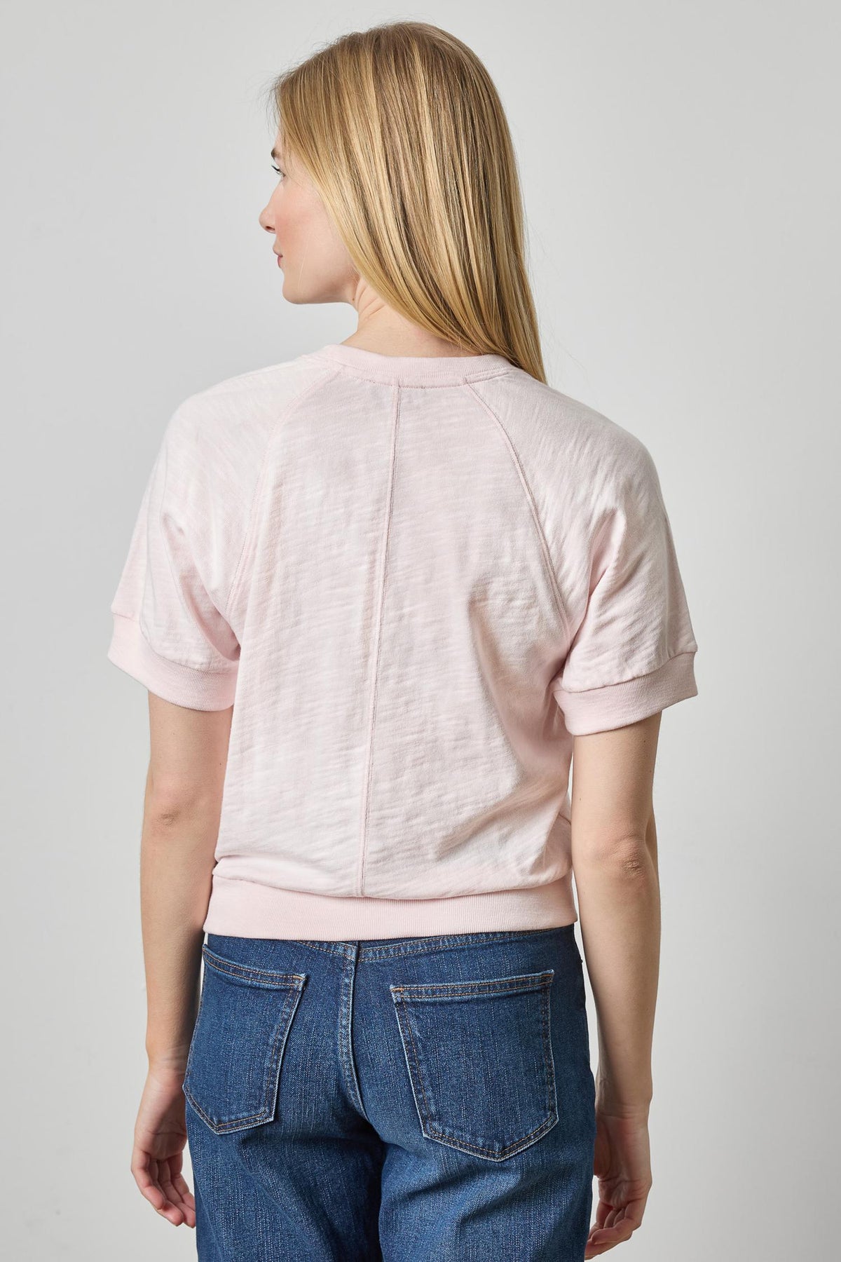 Vintage Short Sleeve Raglan Womens Top Roseblush A2