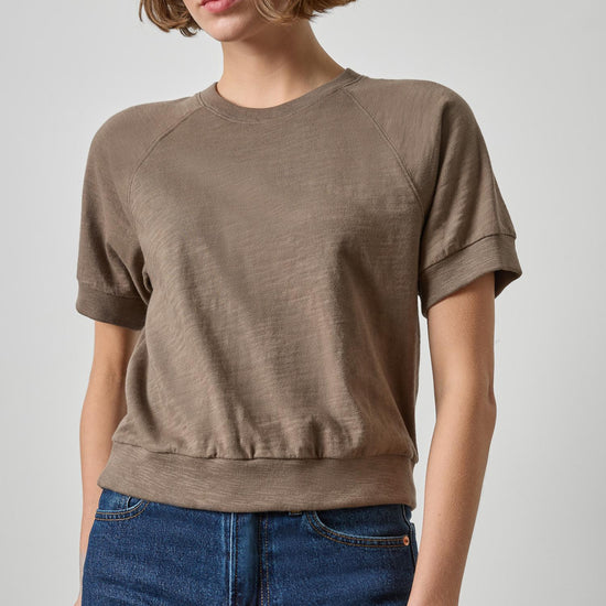 Vintage Short Sleeve Raglan Womens Top Shiitake A1