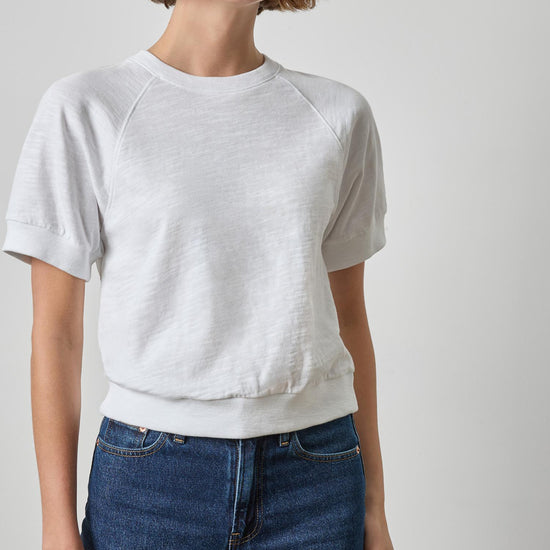 Vintage Short Sleeve Raglan Womens Top White A1