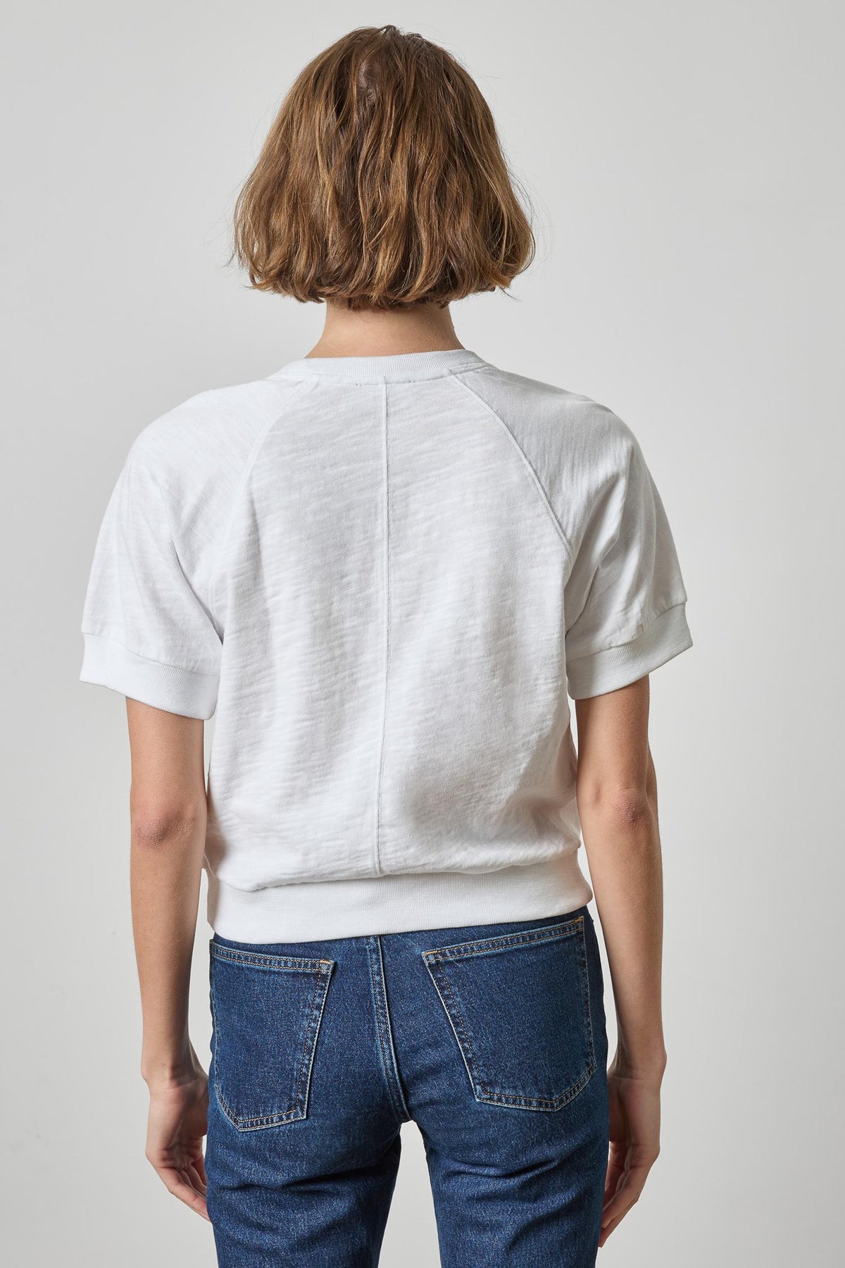 Vintage Short Sleeve Raglan Womens Top White A2
