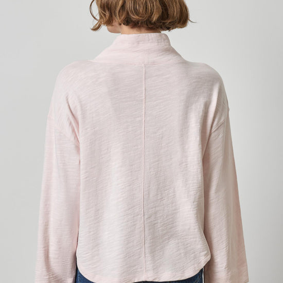 Vintage Kangaroo Pocket Drop Shoulder Womens Top Roseblush A2