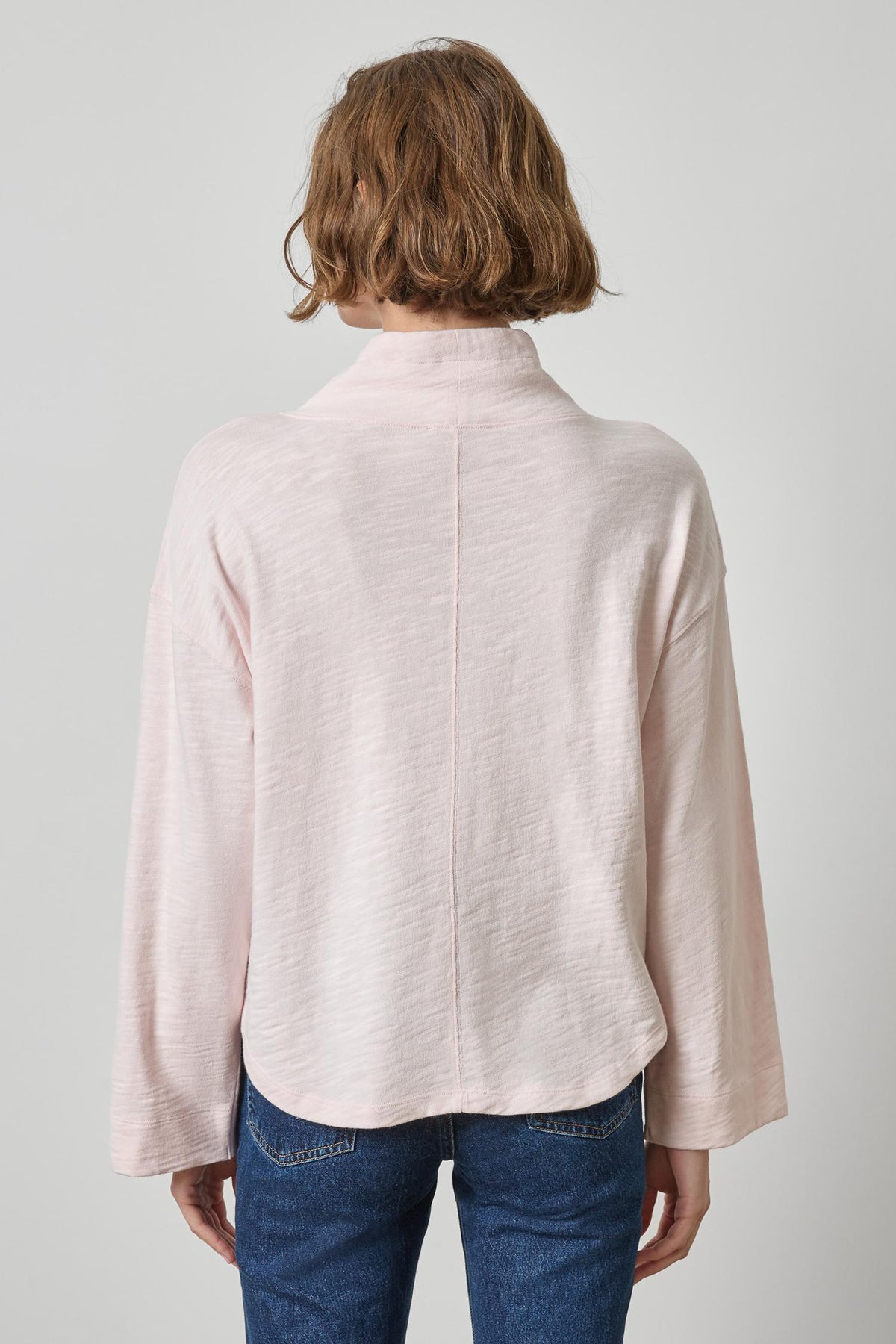 Vintage Kangaroo Pocket Drop Shoulder Womens Top Roseblush A2