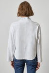 Vintage Kangaroo Pocket Drop Shoulder Womens Top White A2